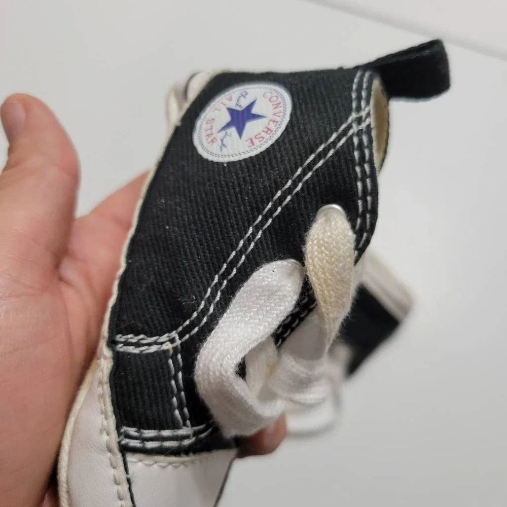 Converse Unisex Baby Crib First Star Hi Sneaker Shoes Black 8J231 Lace Up 3 M‎